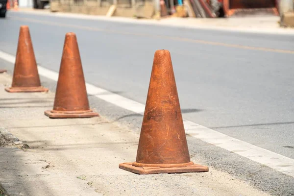 Old Traffic cones, pylons, safety cones — Stock Photo, Image