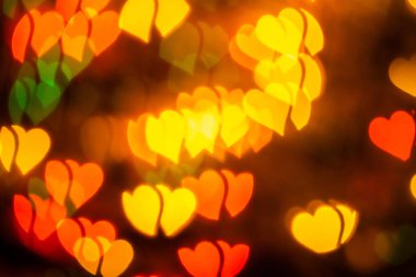 Kalp şekli bulanıklık bokeh soyut arka plan.