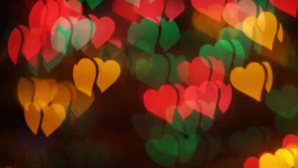 Heart Shape Multi Colour Blur Bokeh Abstract Background 003 Mp4 — Stock Video