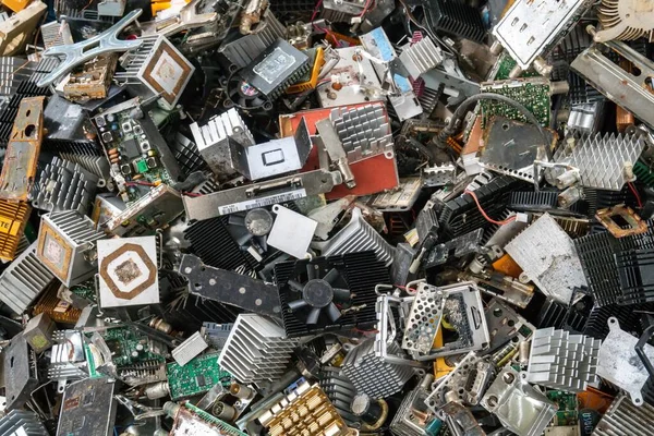 Residuos Electrónicos Desecho Para Reciclaje Con Enfoque Selectivo Residuos Electrónicos — Foto de Stock