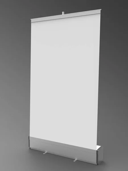 Rollup Banner Rendering Profissional Rollup Banner Render Fundo Estúdio Criado — Fotografia de Stock