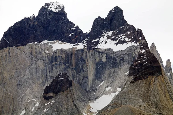 Cuernos Del Paine Mit Typischem Patagonischen Wetter Torres Del Paine — Stockfoto