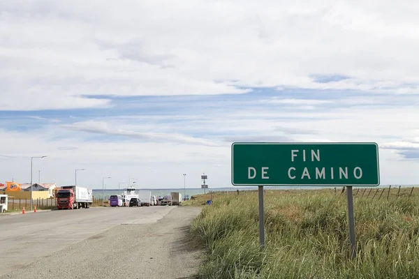 Feribot Tierra del Fuego Macellan Boğazı'nın Magallanes, Şili ve bölgedeki Arjantin sınırına yakın boyunca Bahia Azul terminal. 