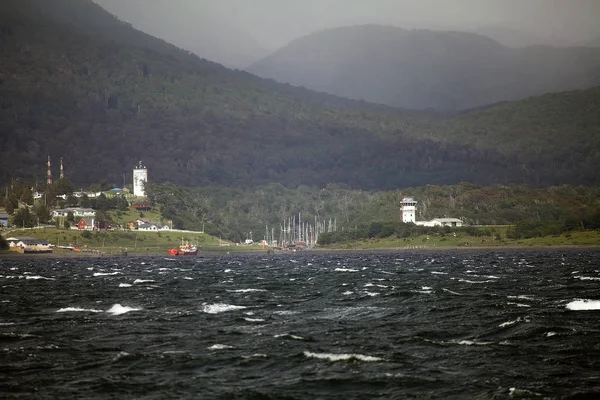 Πουέρτο Γουίλιαμς Χωριό Navarino Island View Από Beagle Channel Χιλή — Φωτογραφία Αρχείου