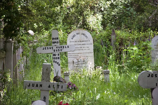 埃斯坦西亚 Haarberton 的墓地 位于阿根廷巴塔哥尼亚火地岛的比格海峡 埃斯坦西亚 Harberton 成立于 1886年 它是最古老的农场在量子 Del — 图库照片