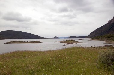 Lapataia Bay Tierra del Fuego Milli Parkı, Arjantin için dünyanın sonu itibariyle kıyı yolu boyunca. Lapataia Bay 20 kilometre güneyinde Ushuaia olduğunu