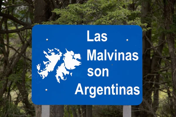 Malvinas Falklandeilands Paneel Aan Lapataia Bay Langs Coastal Trail Aan — Stockfoto