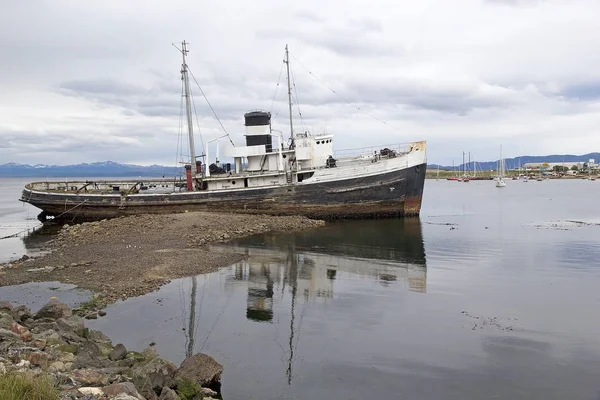 Schipbreuk Haven Van Ushuaia Hoofdstad Van Tierra Del Fuego Atartida — Stockfoto