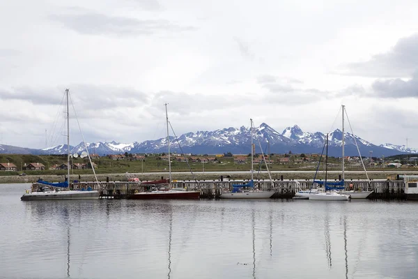 Vitorlások Port Usguaia Főváros Tierra Del Fuego Atartida Islas Del — Stock Fotó