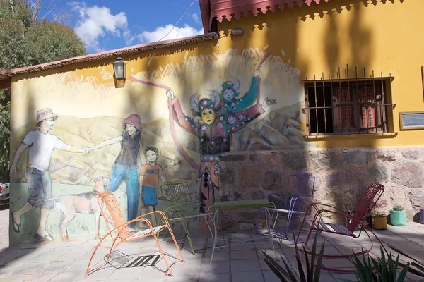 Murale nel villaggio di Uquia, provincia di Jujuy, Argentina — Foto Stock