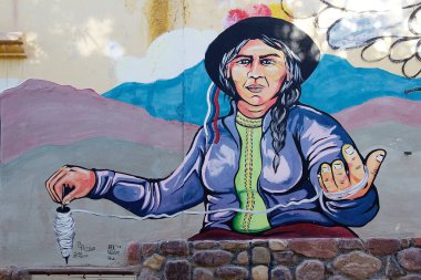 Humahuaca'da duvar resmi, Jujuy Province, Arjantin