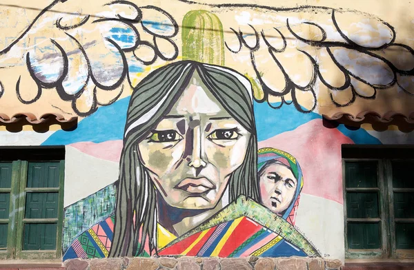 Mural w: Humahuaca, Jujuy Province, Argentina — Zdjęcie stockowe