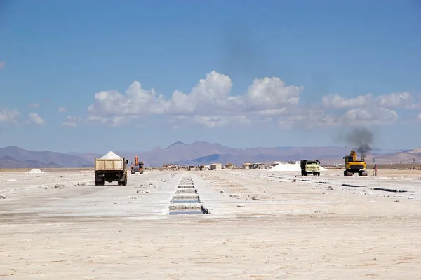 Salinas Grandes en el noroeste de Argentina en las provincias de Salta y Jujuy — Foto de Stock