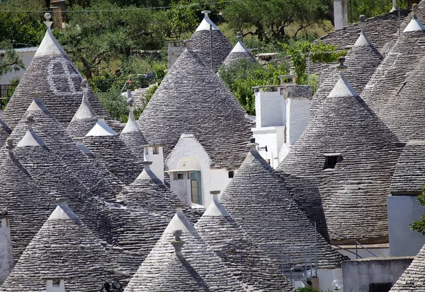 Die Dächer Von Trullo Alberobello Apulien Italien Alberobello Ist Eine — Stockfoto