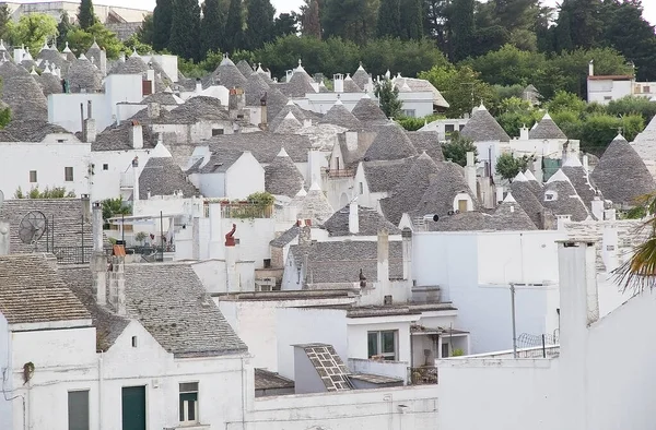 Die Dächer Von Trullo Alberobello Apulien Italien Alberobello Ist Eine — Stockfoto