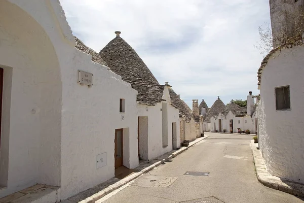 Trulli Largo Calle Alberobello Apulia Italia Alberobello Una Pequeña Ciudad — Foto de Stock