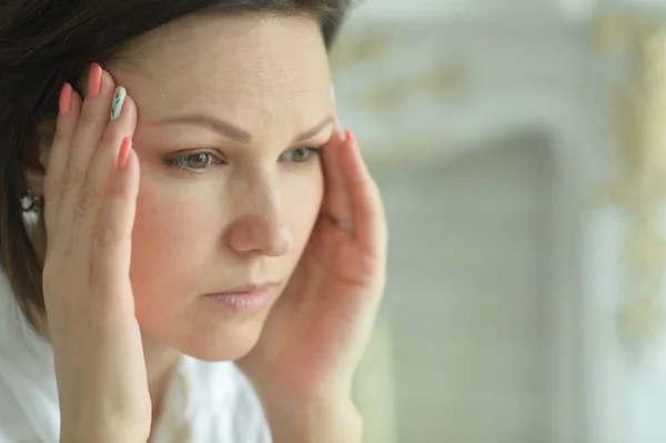 Beautiful Young Woman Headache — Stock Photo, Image