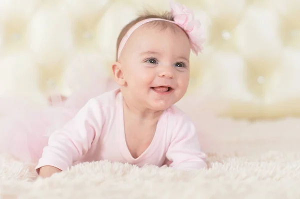 Cute Baby Girl Light Background — Stock Photo, Image