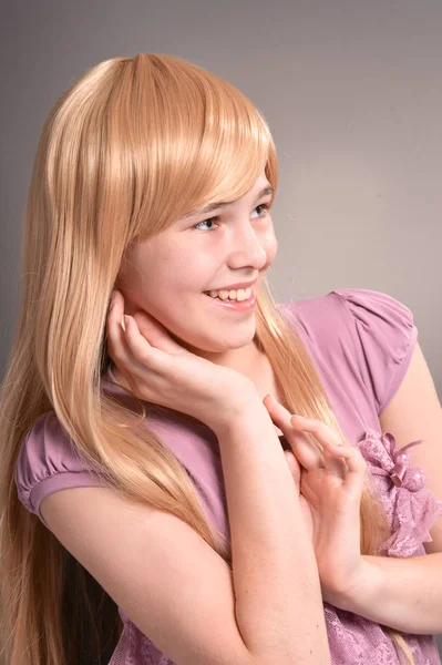 Portrait Beautiful Girl Posing Studio — Stock Photo, Image