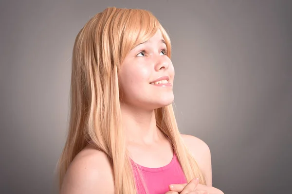 Portrait Beautiful Girl Posing Studio — Stock Photo, Image