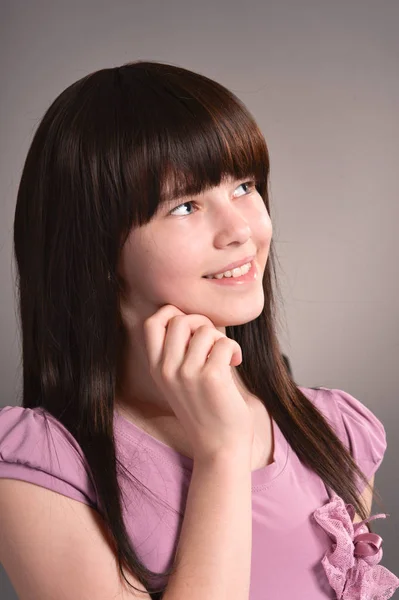 Portrait Beautiful Girl Posing Studio — Stock Photo, Image