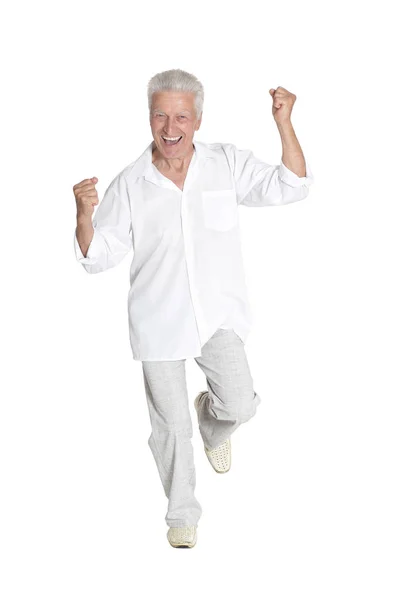 Gelukkig senior man in shirt — Stockfoto