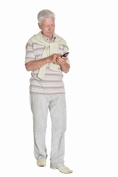 Šťastný starší muž v košili — Stock fotografie