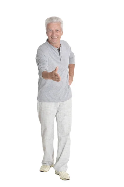 Gelukkig senior man in shirt — Stockfoto