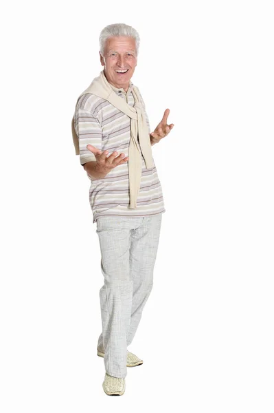 Gelukkig senior man in shirt — Stockfoto