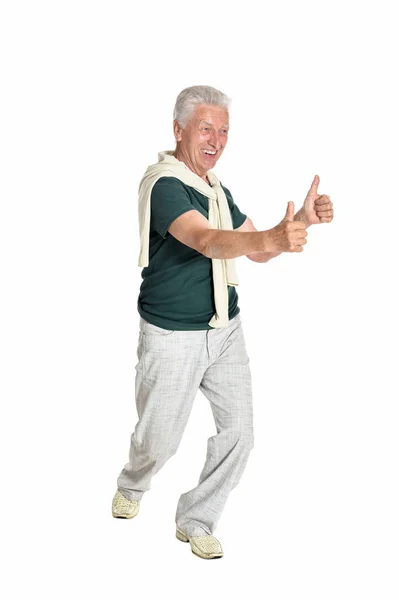 Homem sênior feliz na camisa — Fotografia de Stock