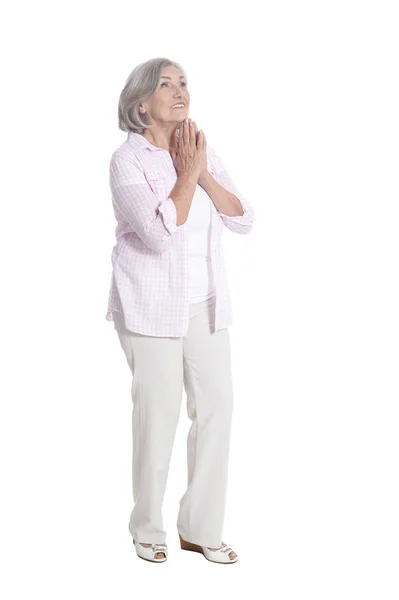Üst düzey kadın dua — Stok fotoğraf