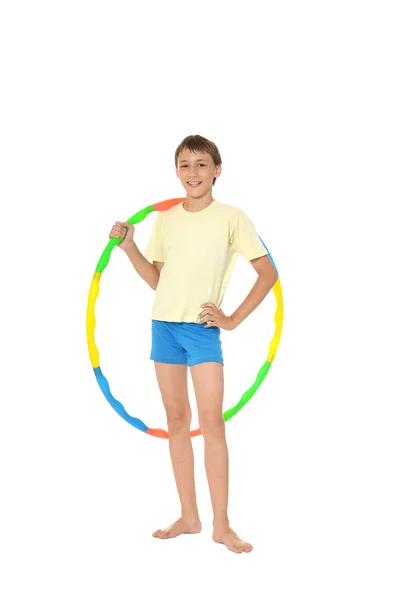 Young boy doing exercises — Stock Photo, Image