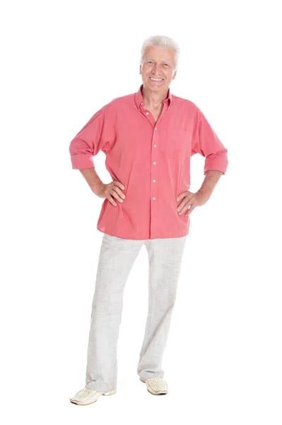 Gelukkig senior man in shirt — Stockfoto