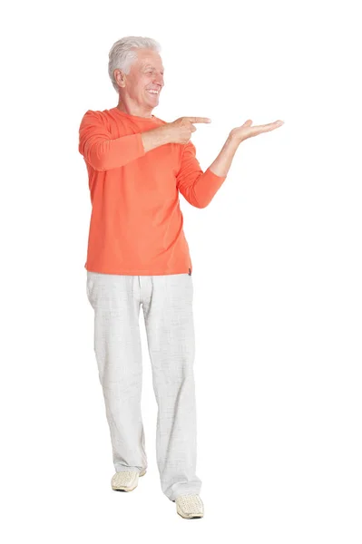 Happy senior man in shirt — Stock Photo, Image