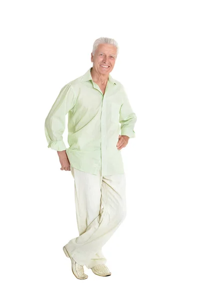 Happy senior man in shirt — Stock Photo, Image