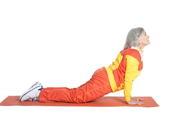 Senior woman exercising — Stock Photo, Image