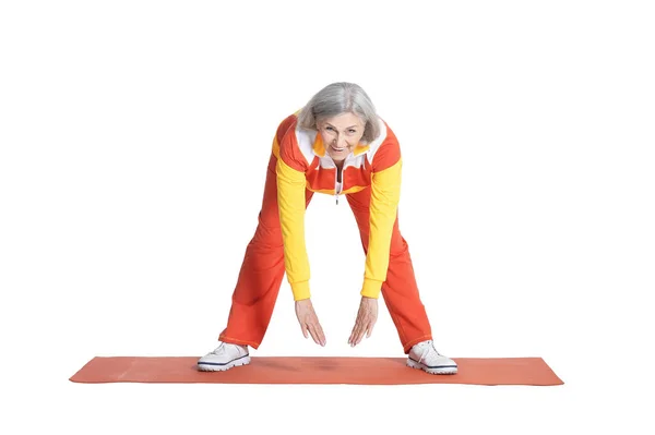 Senior woman exercising — Stock Photo, Image