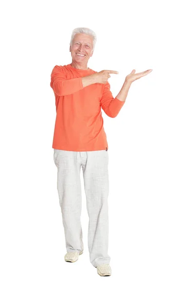 Gelukkig senior man in shirt — Stockfoto