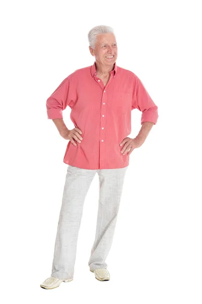 Gelukkig senior man in shirt — Stockfoto