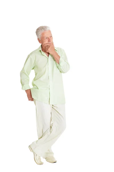 Happy senior man in shirt — Stock Photo, Image