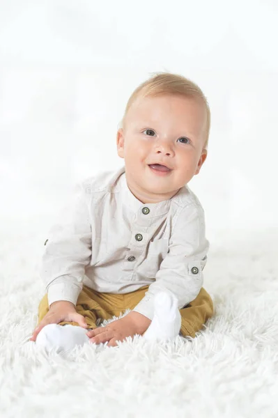 Hermoso Lindo Bebé Niño Estudio — Foto de Stock