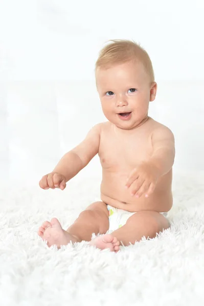 Vacker Söt Baby Boy Studio — Stockfoto