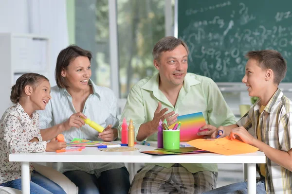 Happy family drawing — Stock Photo, Image