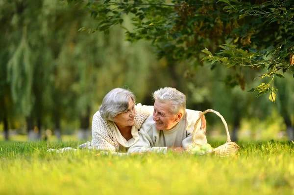 Couple âgé dans le parc — Photo