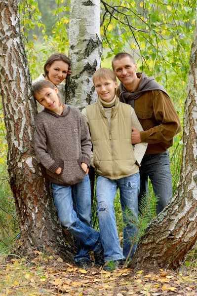 Family of four in park — Stock Photo, Image