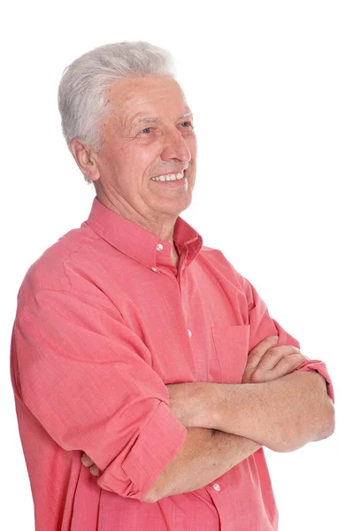 Happy senior man in shirt — Stock Photo, Image