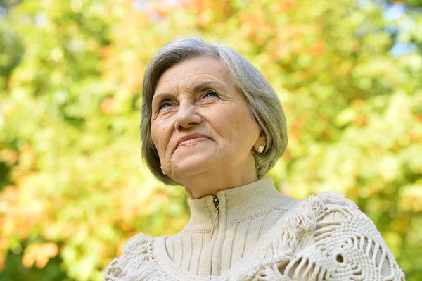 Senior woman on nature — Stock Photo, Image