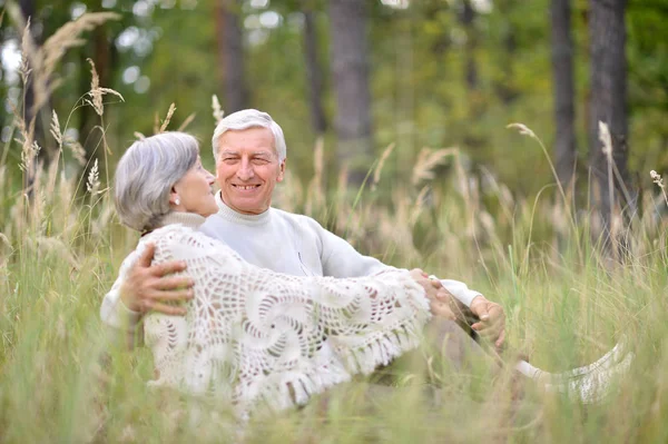 Pareja mayor en otoño — Foto de Stock