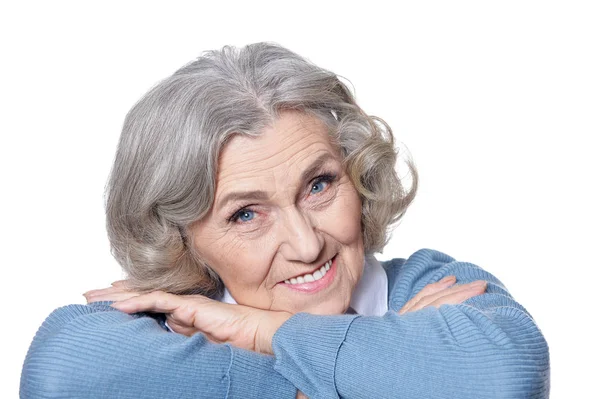 Spokojený úsměv starší žena — Stock fotografie