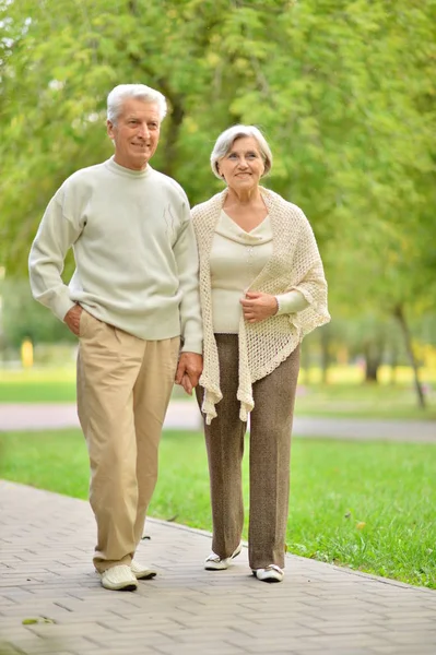 Couples seniors dans le parc — Photo